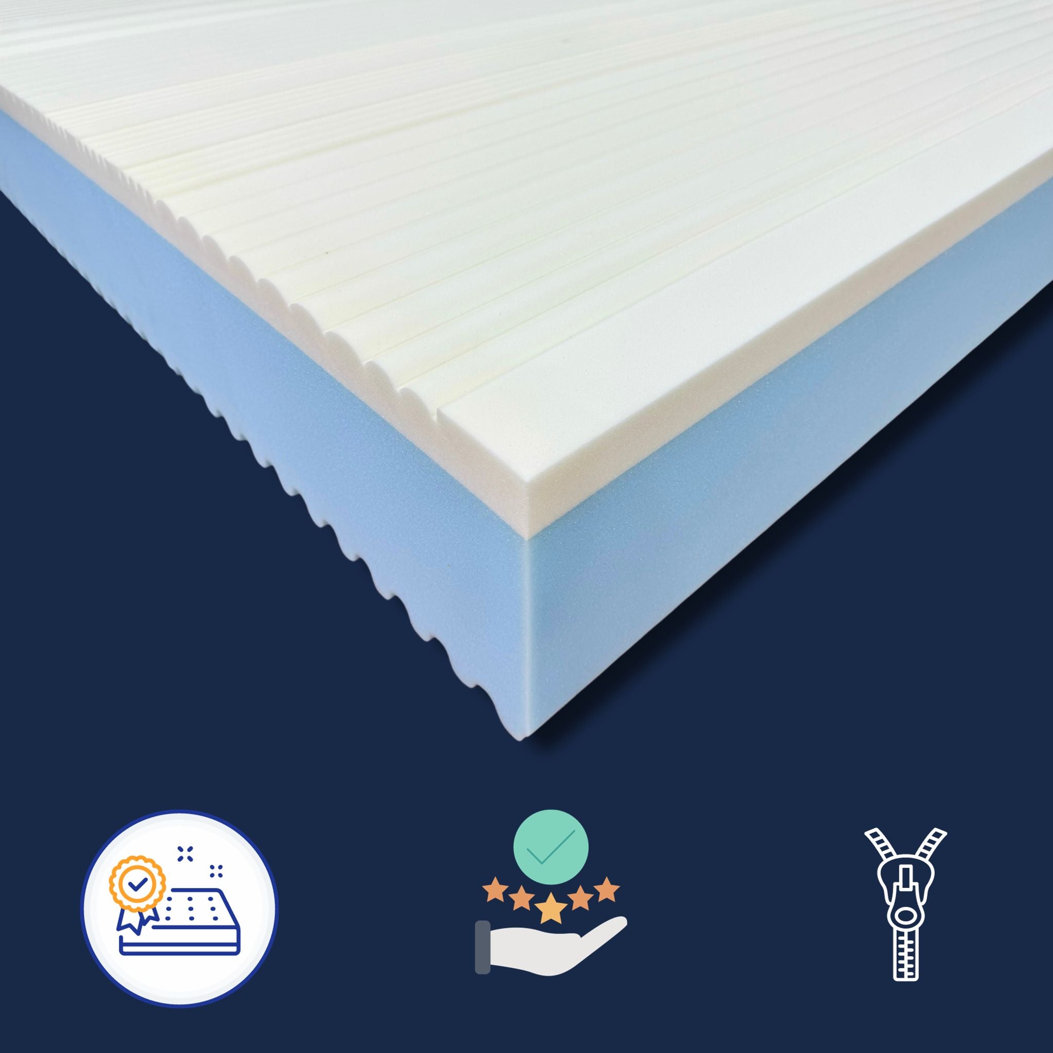 Materasso Memory Foam Sfoderabile "Cielo Plus" Altezza 26, 7 Zone Differenziate, Aloe Vera 7/10