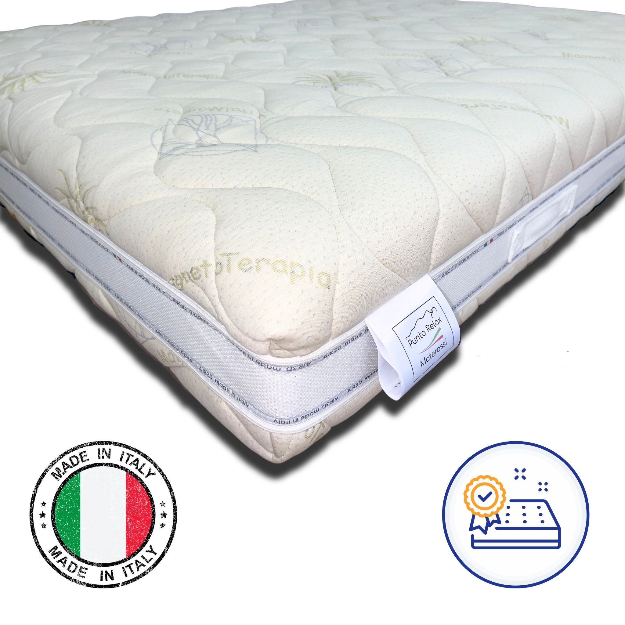 Materasso Memory Gel e Molle Insacchettate Sfoderabile Altezza 26cm "Capri" Grado di rigidità 7.5/10 Alta Densità - Punto Relax Materassi