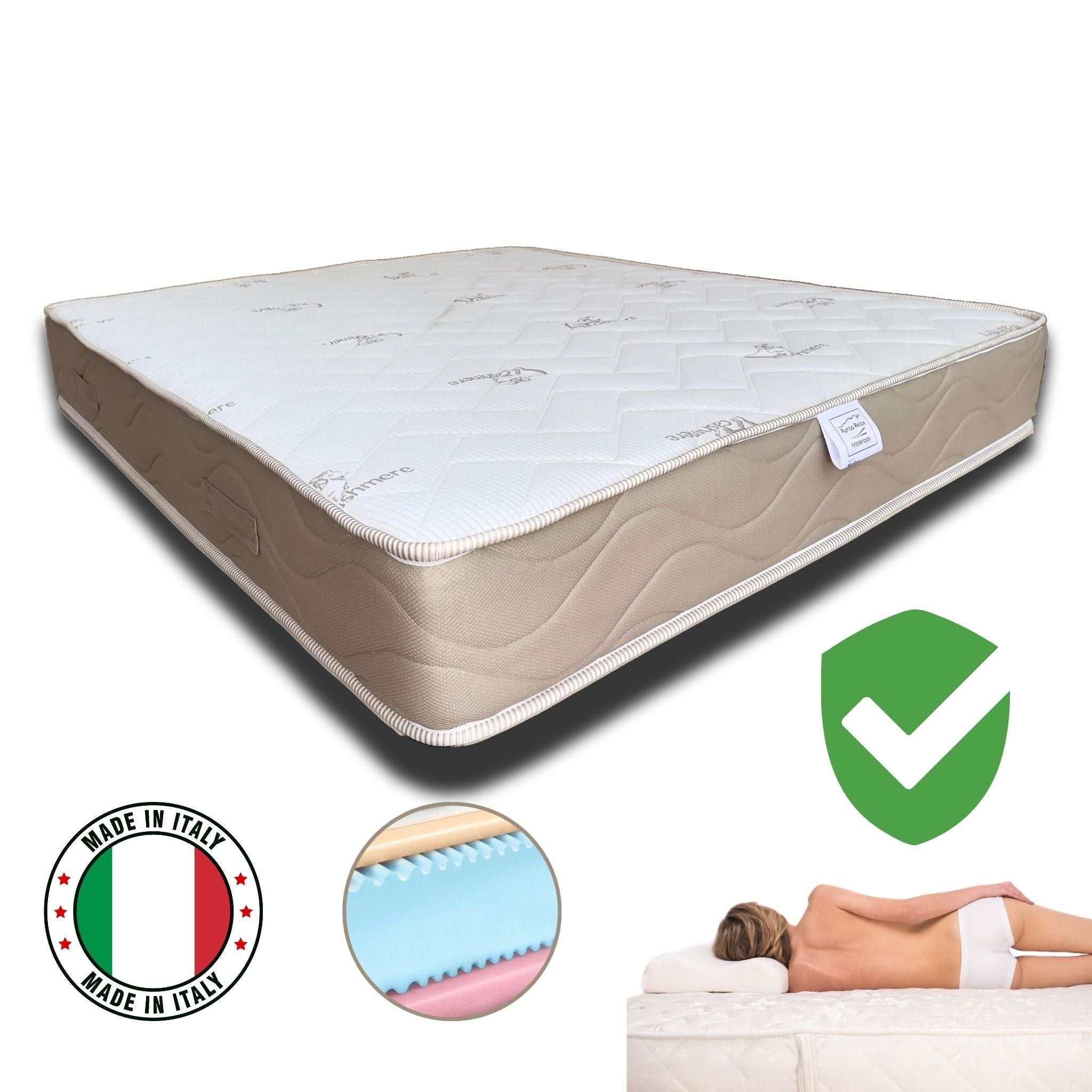 Materasso " Soft Foam " 3 Strati Altezza 22cm - Grado di rigidità 8/10