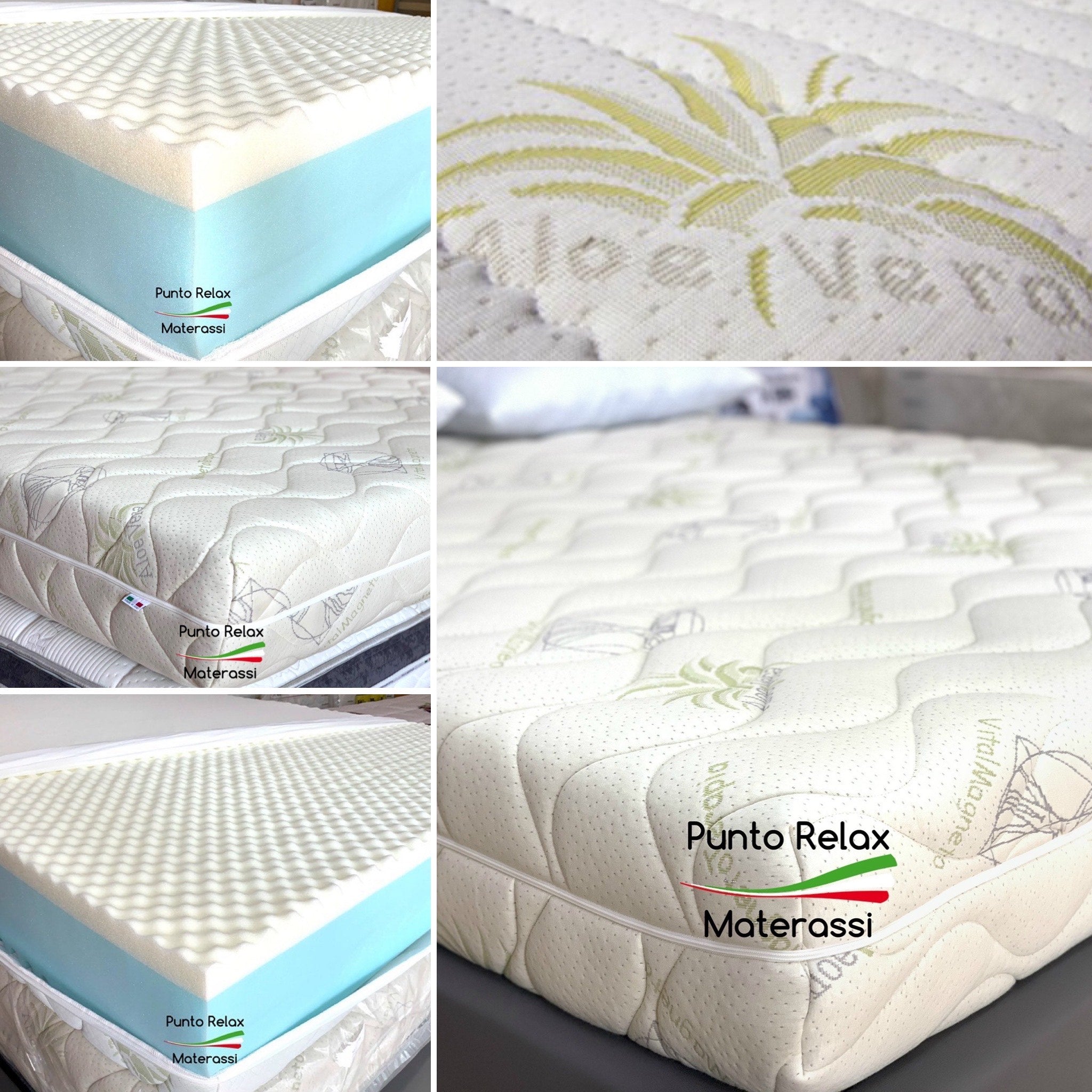Materasso Memory Foam Sfoderabile Altezza 25 cm "Cielo" Grado di rigidità 6/10 - Punto Relax Materassi