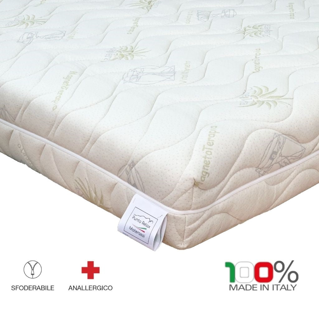 Materasso Memory Foam Sfoderabile Altezza 25 cm "Cielo" Grado di rigidità 6/10 - Punto Relax Materassi