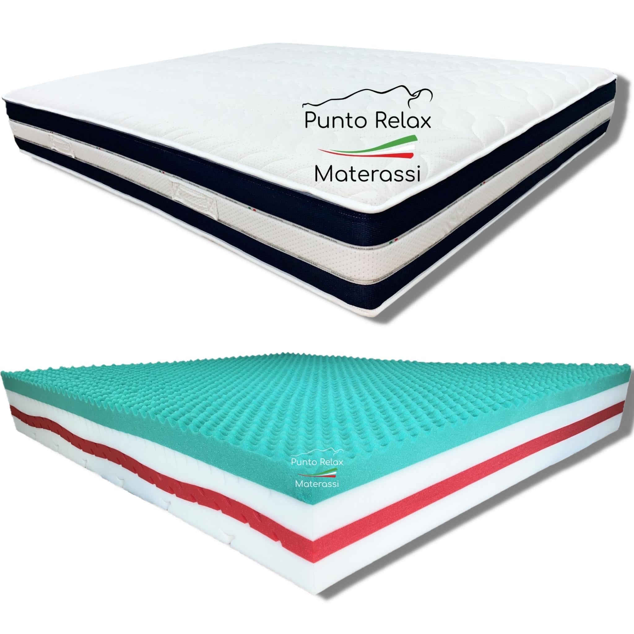 Materasso Memory Foam a 4 Strati, Sfoderabile, h27cm "Prime Relax" - Grado di rigidità 7/10 - Punto Relax Materassi