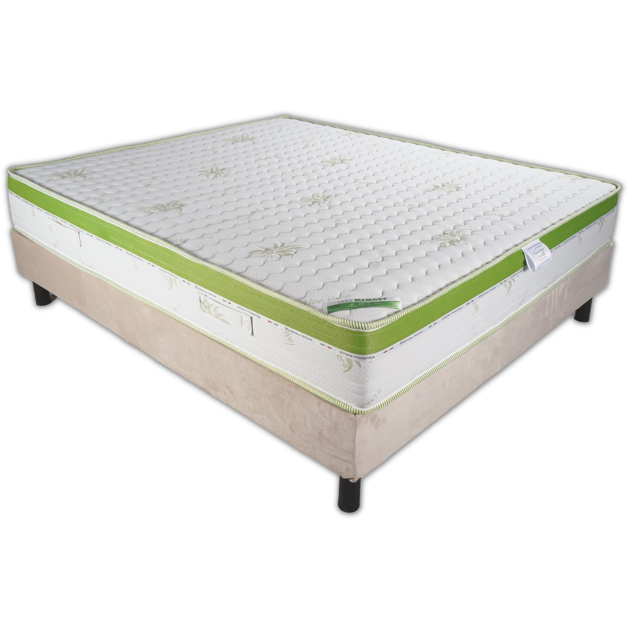 Materasso Memory Foam 5 Strati Aloe 3D "Nature Relax" Altezza 26cm - Grado di rigidità 7/10 - Punto Relax Materassi