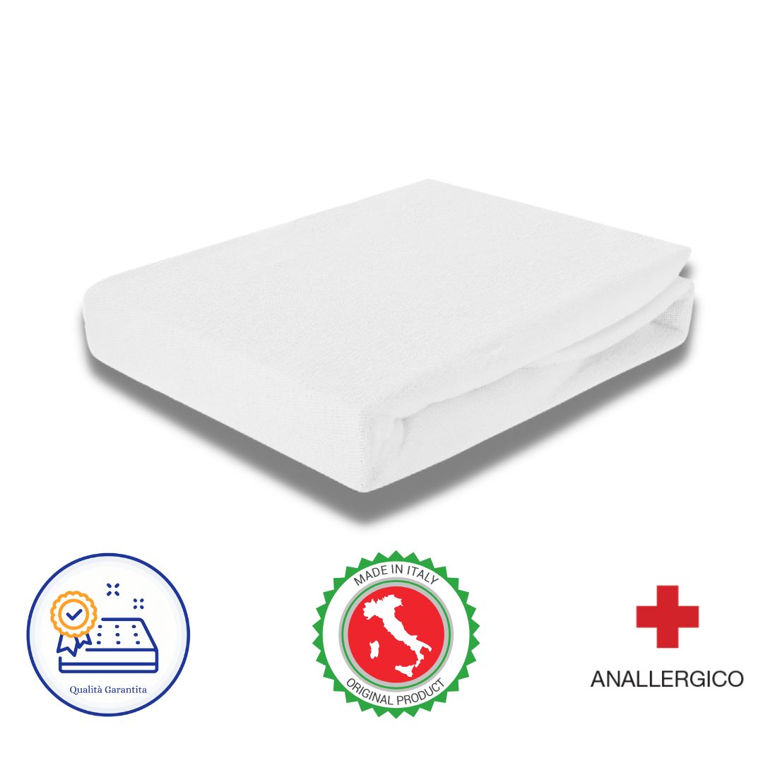 Coprimaterasso Singolo Anallergico, Tessuto Jersey Elastico, Traspirante con Angoli Maxi - Punto Relax Materassi
