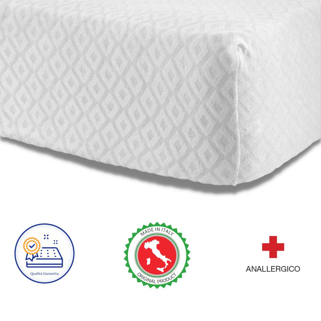 Coprimaterasso Singolo Anallergico, Tessuto Jersey Elastico, Traspirante con Angoli Maxi - Punto Relax Materassi