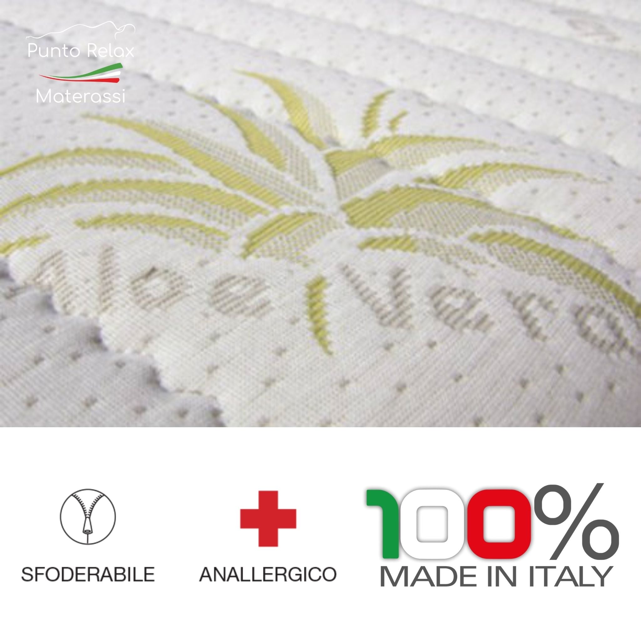 Materasso Memory Foam Sfoderabile Altezza 25 cm "Cielo" Grado di rigidità 6/10 - Punto Relax Materassi