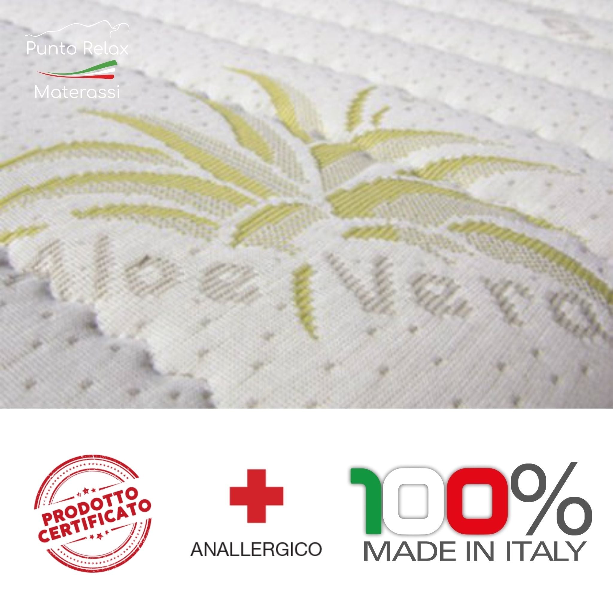 Materasso Memory Foam 5 Strati Aloe 3D "Nature Relax" Altezza 26cm - Grado di rigidità 7/10 - Punto Relax Materassi
