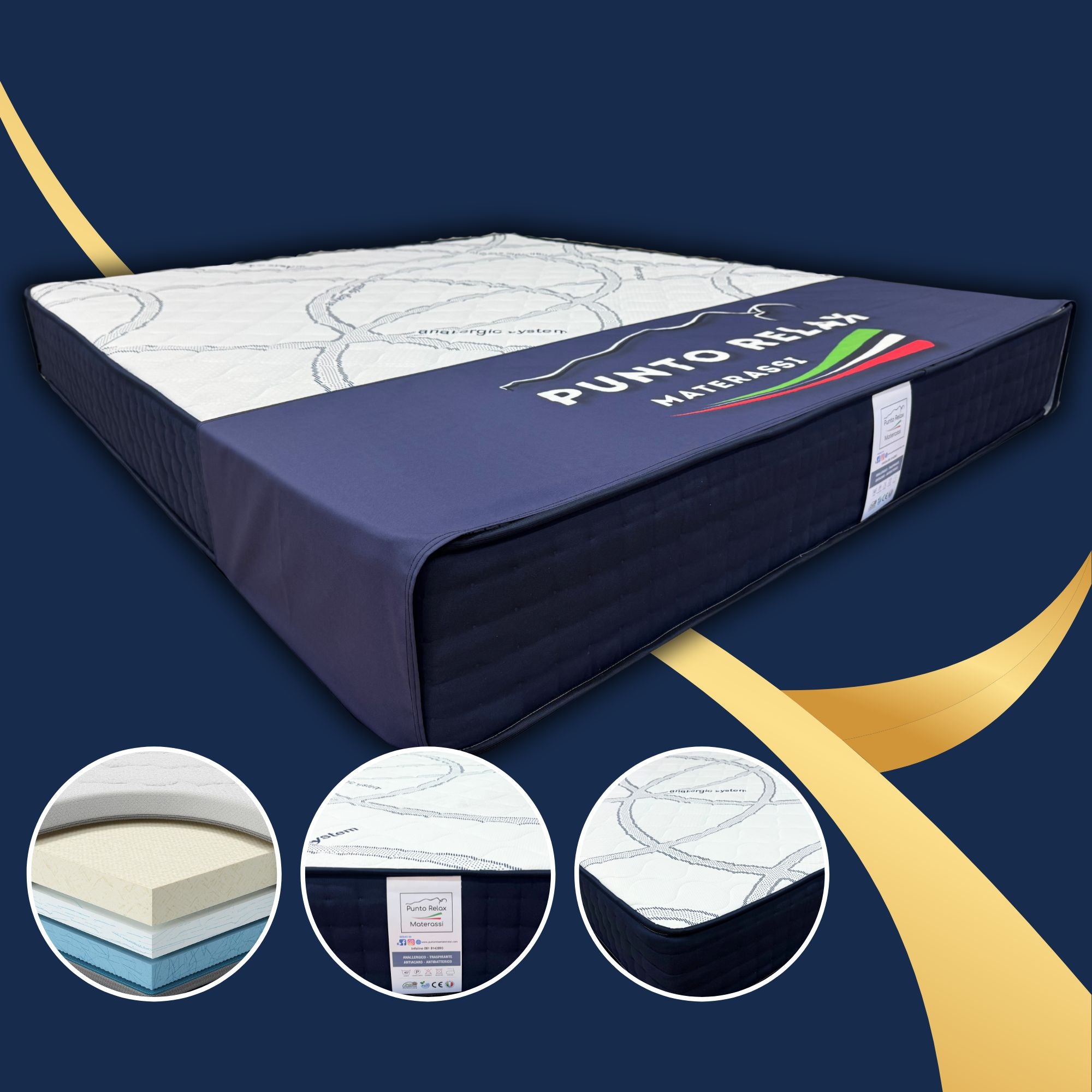 Materasso Memory Foam 3 Strati "Scotland" Altezza 25cm - Grado di rigidità 7.5/10