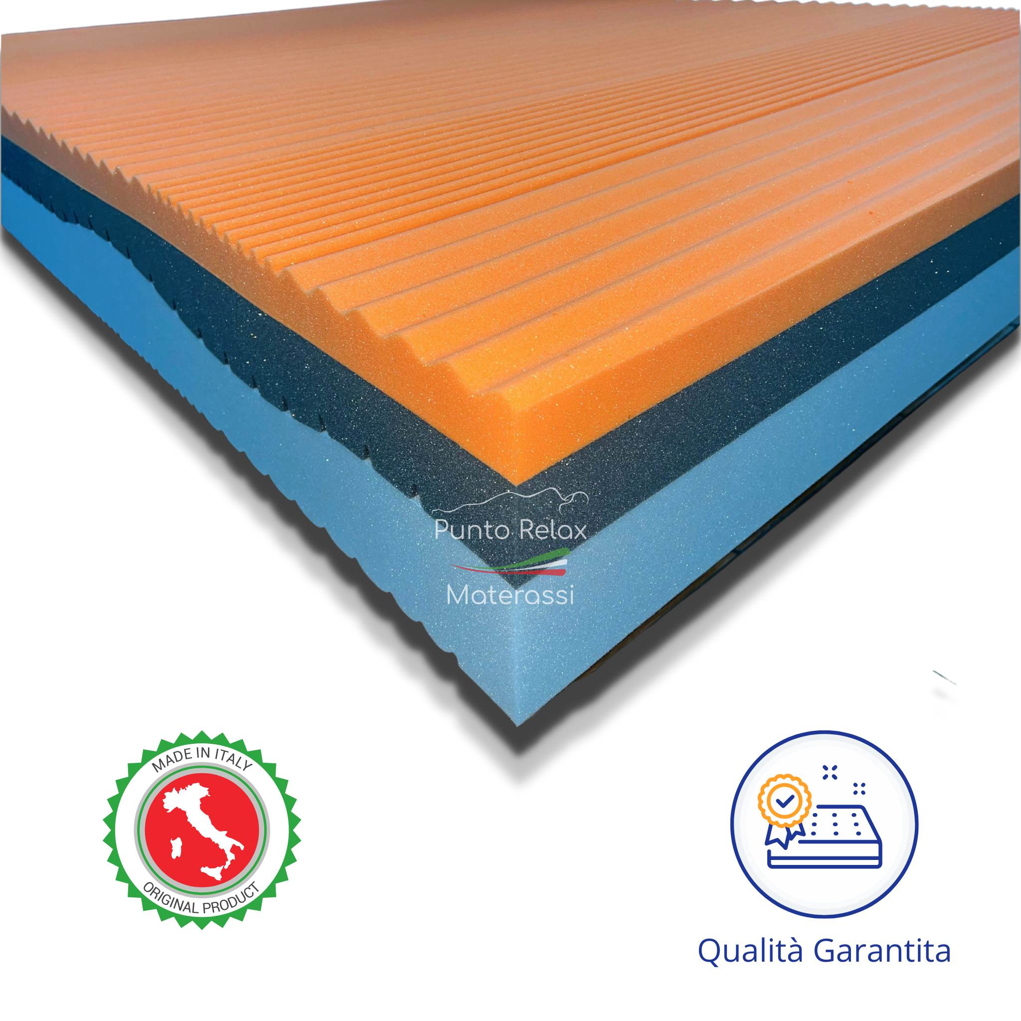 Materasso Memory 3 Strati, Altezza 27cm, Alta Densità, Sfoderabile, Grado di rigidità 8/10 "Alba" - Punto Relax Materassi